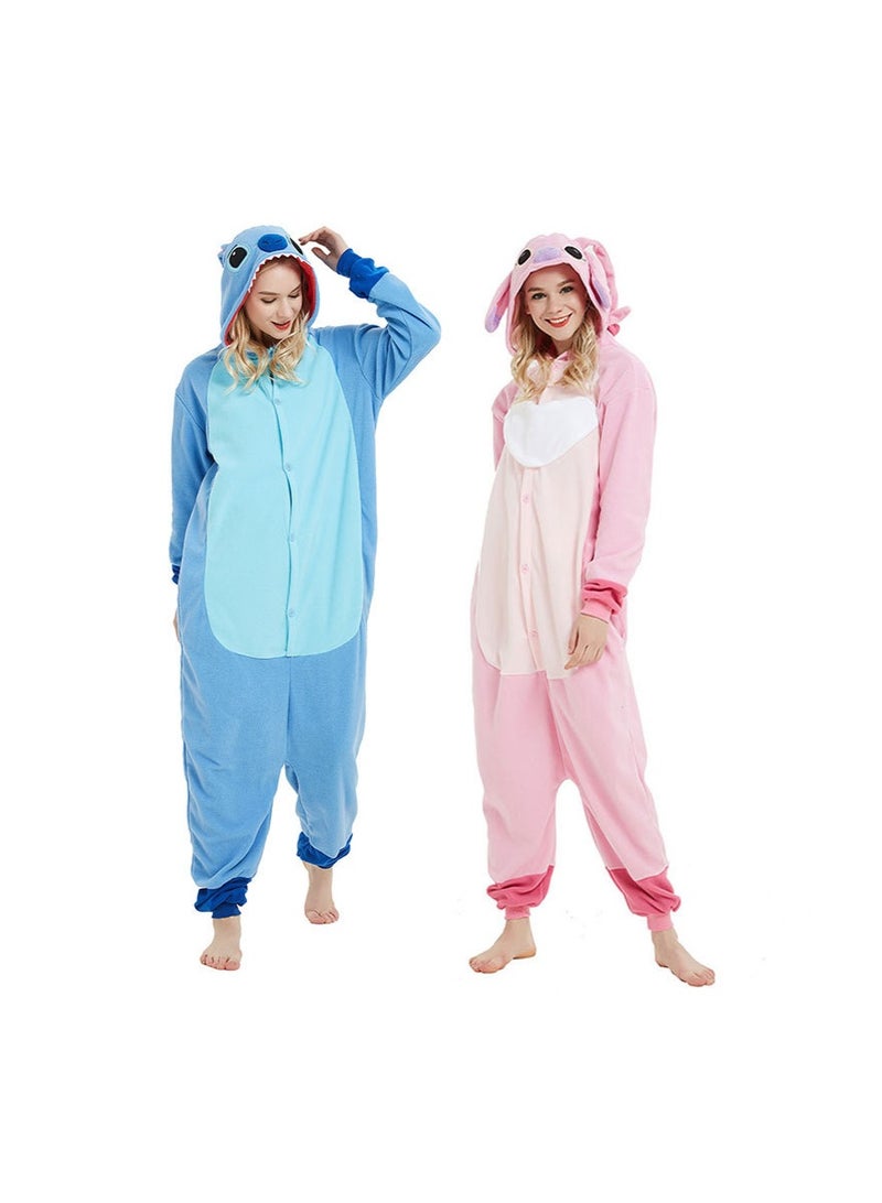 TAPIT Adult Unisex Animal Cosplay Costume, One Piece Pajama Homewear Suit for Women and Men, Halloween Cartoon Costumes Party Wear (Blue - S) - Image 5