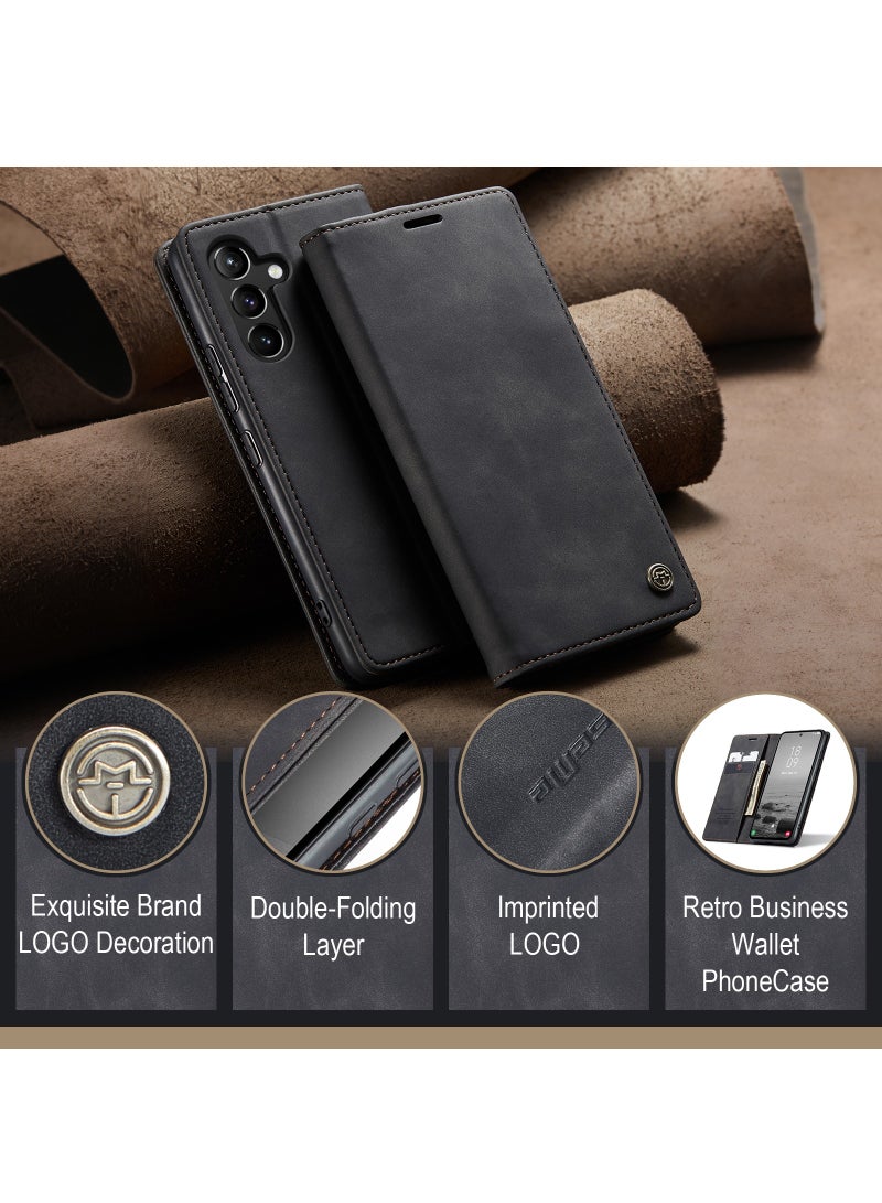 كايس مي غطاء لهاتف Samsung Galaxy A54، جراب محفظة للهاتف المحمول مصنوع من جلد البولي يوريثان الناعم المقاوم للصدمات، غطاء قلاب واقٍ لكامل الجسم وغطاء خلفي ممتص مغناطيسي - Image 4