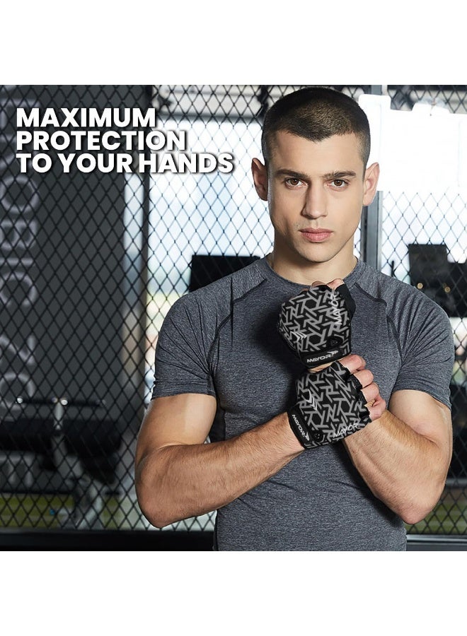 مايور قفازات مايور فينوس للياقة البدنية للرجال والنساء – رمادي/أسود، مقاس حر - Image 4
