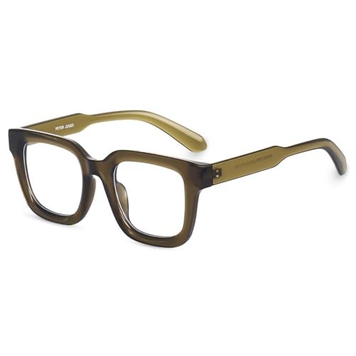 Peter Jones Square Unisex Blue Light Blocking Computer/Gaming Glasses I Frame & Lenses I Large Size 51-16-150 MM, Comfortable Fit, Model AG3803GR - Image 1