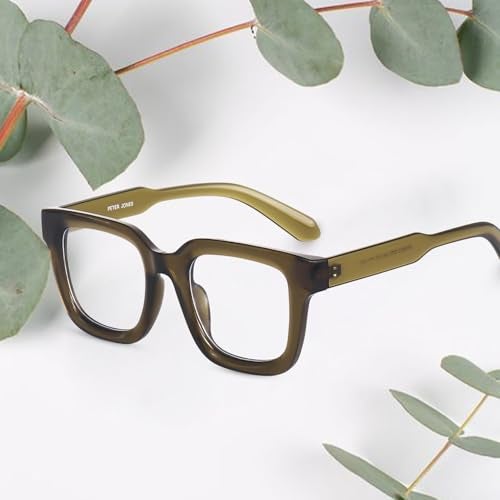Peter Jones Square Unisex Blue Light Blocking Computer/Gaming Glasses I Frame & Lenses I Large Size 51-16-150 MM, Comfortable Fit, Model AG3803GR - Image 3