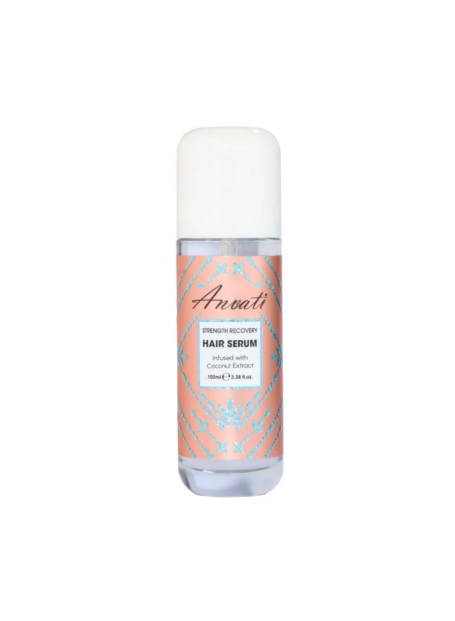 Strength Recovery Hair Serum 100ml | Coconut Extract Nourishing & Repair Hair Serum for Dry, Frizzy & Damaged Hair | Anti-Frizz Shine & Smoothness Lightweight Formula | Suitable for Daily Use