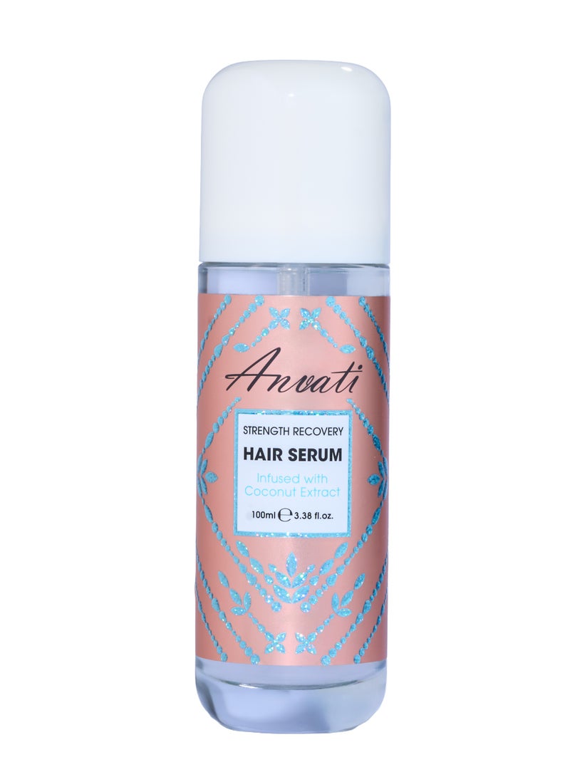 Anvati Strength Recovery Hair Serum 100ml | Coconut Extract Nourishing & Repair Hair Serum for Dry, Frizzy & Damaged Hair | Anti-Frizz Shine & Smoothness Lightweight Formula | Suitable for Daily Use - Image 1