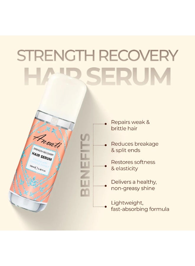 Anvati Strength Recovery Hair Serum 100ml | Coconut Extract Nourishing & Repair Hair Serum for Dry, Frizzy & Damaged Hair | Anti-Frizz Shine & Smoothness Lightweight Formula | Suitable for Daily Use - Image 5