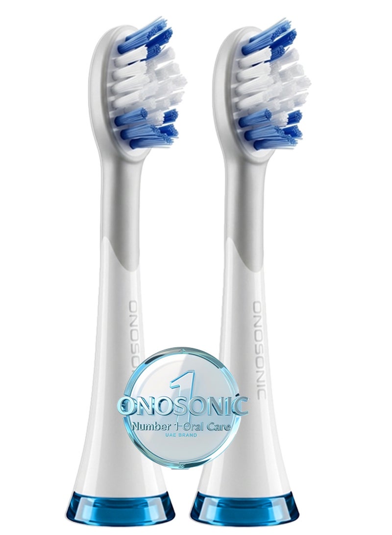 ONOSONIC WHITE TEETH Expert ONOSONIC D-D Replacement Brush Heads for Adults & Juniors, Soft Bristle Sonic Electric Toothbrush Heads for Sensitive Teeth, Teeth Whitening, Stain Removal, Crowns and Braces, Adult and Junior Brush Head Refills, Up to 100% More Plaque Removal, Gentle Gum Care, Compatible with ONOSONIC DX-1 Electric Toothbrush - Image 2