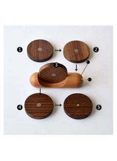 XiuWoo Wood Coaster Set, Snail Shape Wooden Coasters, Heat Insulation Coffee Tea for Dining Home Decor Housewarming Gift (Black Walnut)  - Image 5