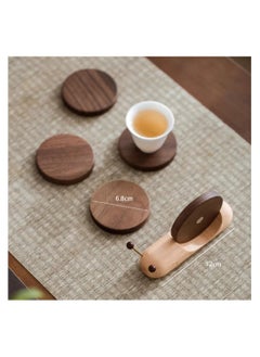 XiuWoo Wood Coaster Set, Snail Shape Wooden Coasters, Heat Insulation Coffee Tea for Dining Home Decor Housewarming Gift (Black Walnut)  - Image 4