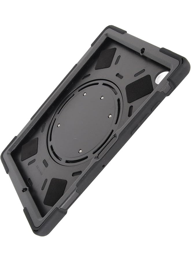 erorex - Rugged Tablet Case Cutouts 360 Degree Rotating Stand Tablet Protective Shell Hand Strap Kickstand Tab A8 10.5 X200 205 Black - Image 1
