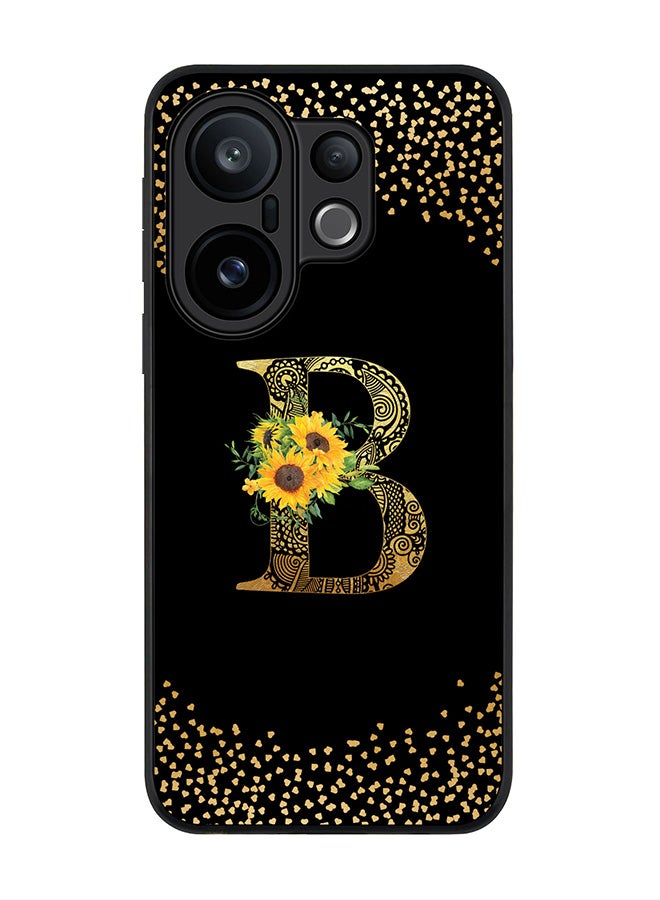 Stylizedd For vivo X200 FE / S30 Pro mini Case,Slim fit Camera Protection, Shockproof Thin Phone cover  - Custom Floral Monogram - B ( Black )
