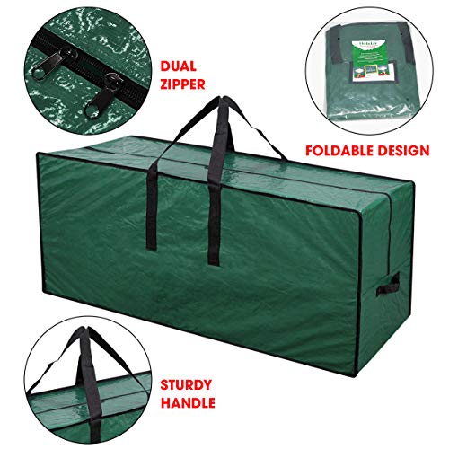 Primode Christmas Tree Storage Bag | Fits Up to 9 Ft. Tall Disassembled Tree I 65"x15"x30" Holiday Tree Storage Case | Protective Zippered Artificial Xmas Tree Bag (9ft, Green) - Image 2