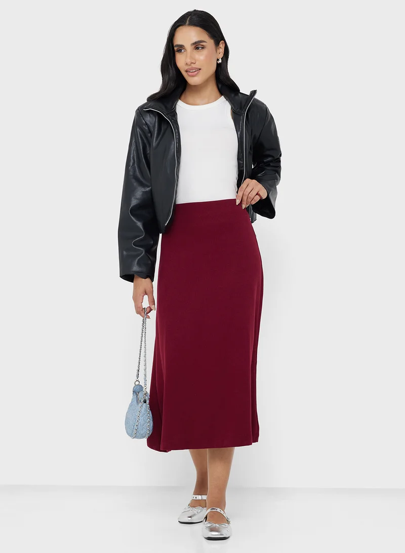 جينجر A Line Satin Skirt
