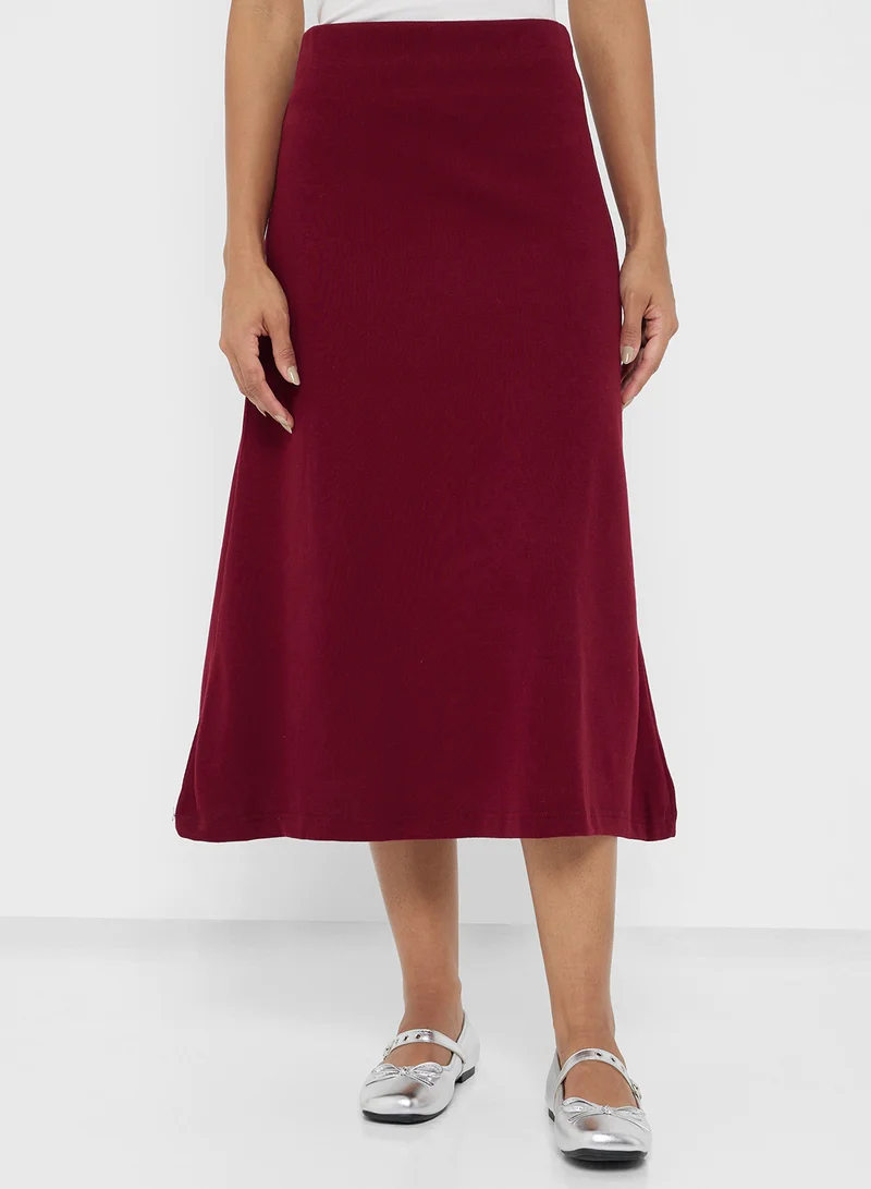 جينجر A Line Satin Skirt