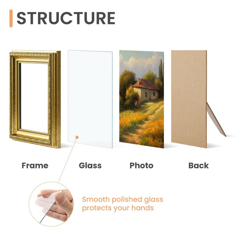 upsimples 8x10 Picture Frame with Real Glass  2 Pack Ornate Vintage Picture Frames for Wall or Tabletop Display  Gold 8 x 10 Photo Frame for Antique D?cor - Image 3