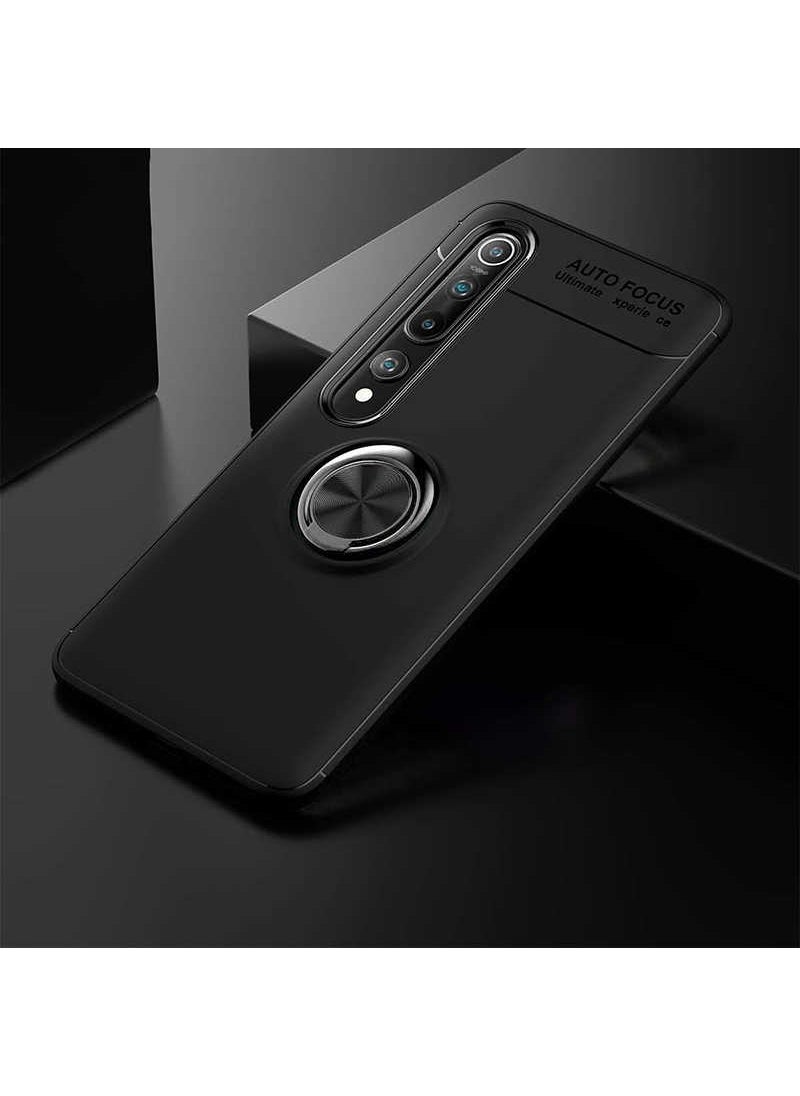 Nevarium - Xiaomi Mi 10 Case Ring Silicone Range - Black - Image 1