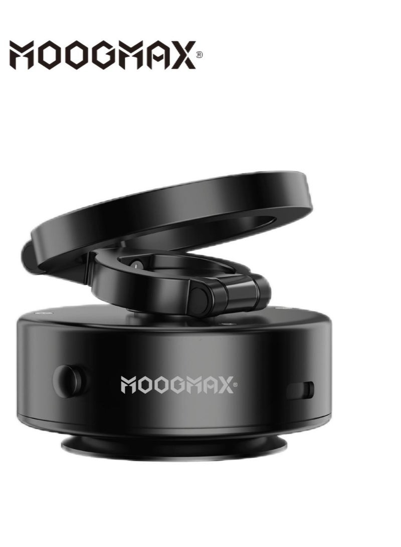 MOOGMAX MagSafe 360° Magnetic Car Phone Holder with Suction Mount - Week-Long Battery & Charging Compatibility (Black) - Image 1