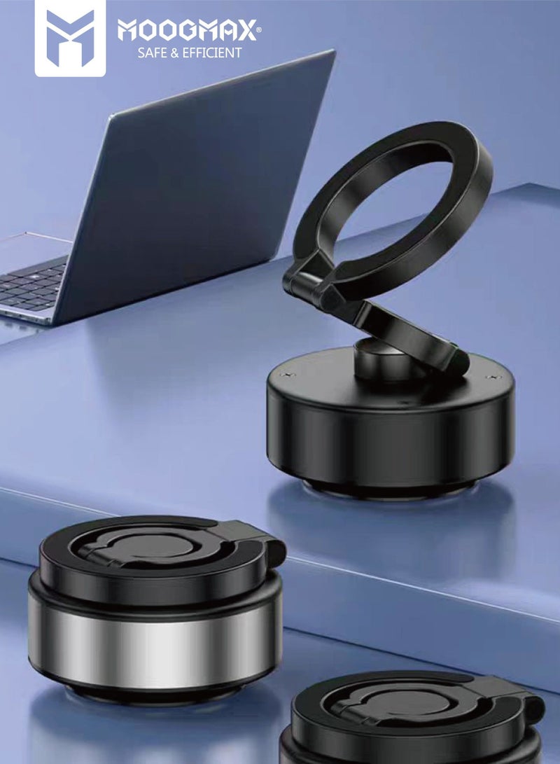 MOOGMAX MagSafe 360° Magnetic Car Phone Holder with Suction Mount - Week-Long Battery & Charging Compatibility (Black) - Image 2