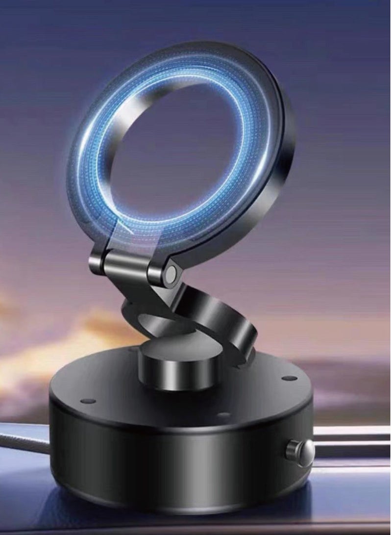 MOOGMAX MagSafe 360° Magnetic Car Phone Holder with Suction Mount - Week-Long Battery & Charging Compatibility (Black) - Image 3