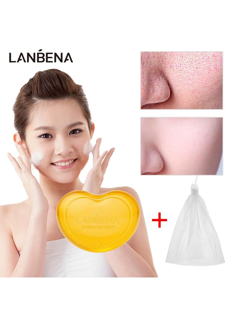 لان بينا صابون مرطب من الذهب 24 كيلومتر يعزز مرونة البشرة ويجعل بشرتك أكثر حساسية ونعومة ويقلل من التجاعيد ويبدو أصغر سناً ومناسب لجميع أنواع البشرة 3.4 أونصة - Image 2