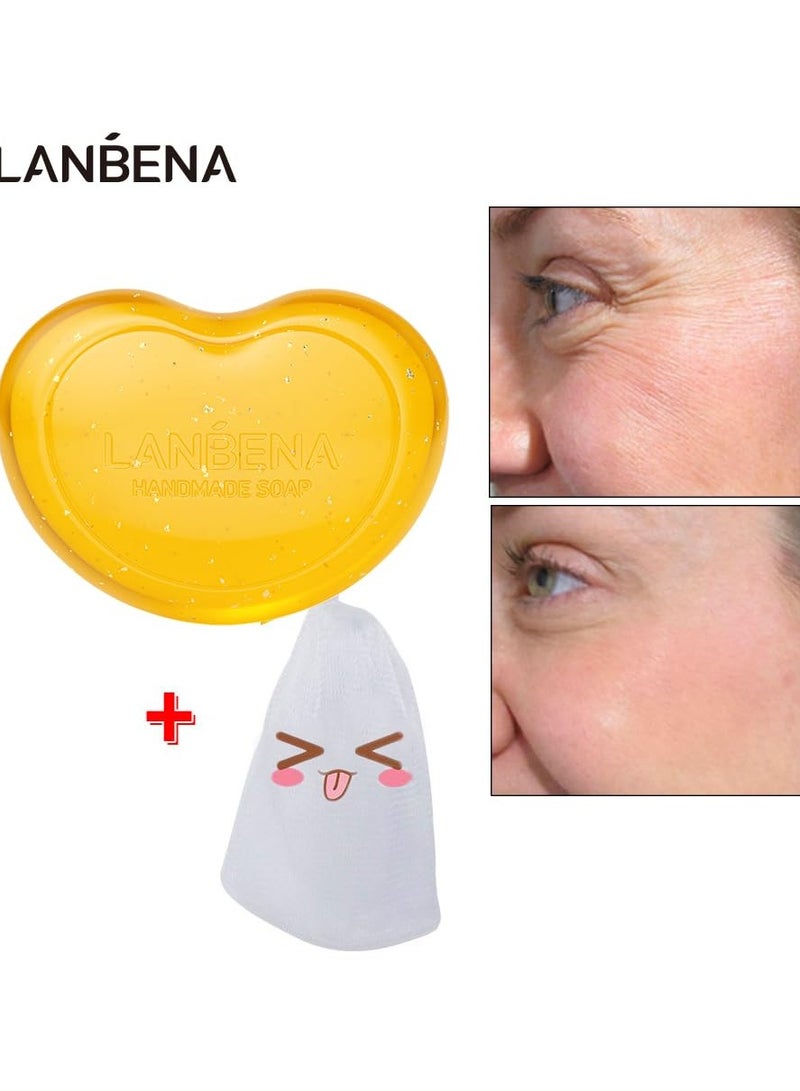 لان بينا صابون مرطب من الذهب 24 كيلومتر يعزز مرونة البشرة ويجعل بشرتك أكثر حساسية ونعومة ويقلل من التجاعيد ويبدو أصغر سناً ومناسب لجميع أنواع البشرة 3.4 أونصة - Image 4