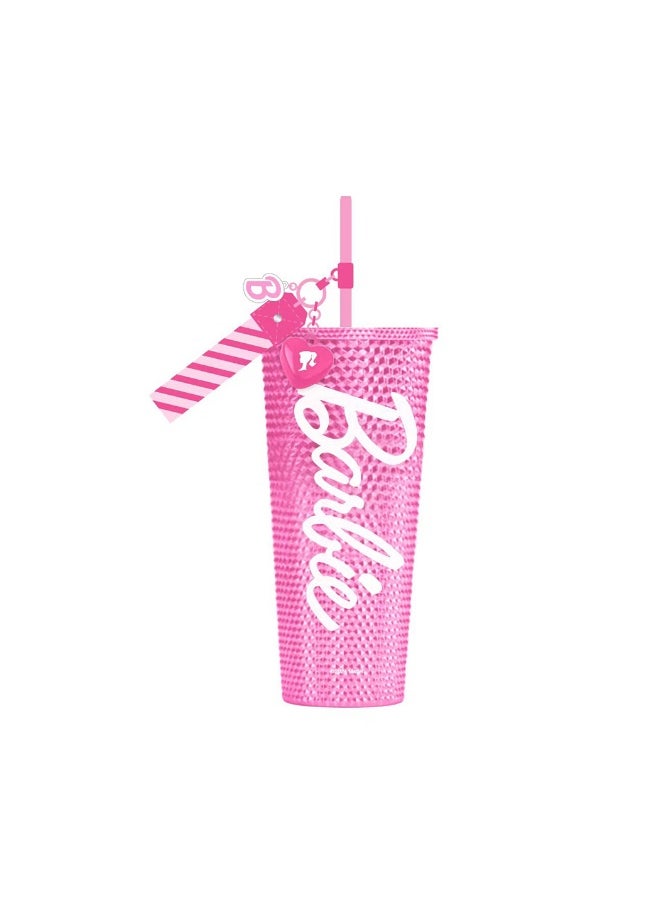 Miniso Keep your drinks cool with this 800mL double-wall plastic tumbler from the Barbie Collection. 