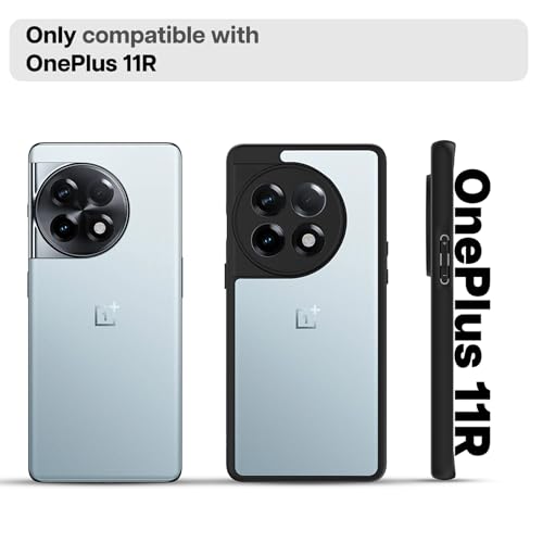 KAPAVER Hybrid Series Compatible with OnePlus 11R 5G Case Cover Hard PC Soft Flexible TPU Bumper Protection Back Cover (Black) - Image 2