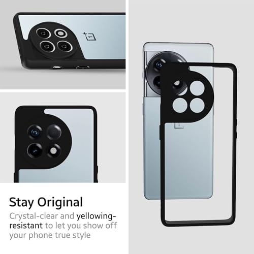 KAPAVER Hybrid Series Compatible with OnePlus 11R 5G Case Cover Hard PC Soft Flexible TPU Bumper Protection Back Cover (Black) - Image 5