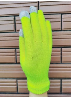 Generic Touch Screen Knitted Gloves Thick Warm Winter Yellow 