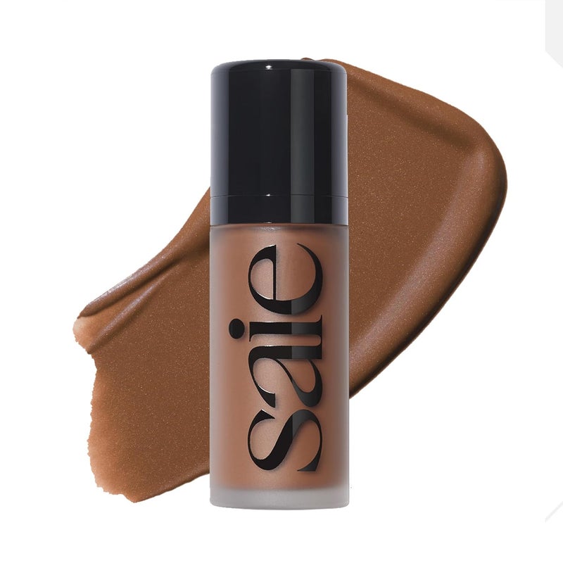 Saie Dew Bronze - Soft-Focus Liquid Bronzer + Liquid Contour - Enriched with Plant-Derived Glycerin to Effortlessly Blend + Deeply Nourish Skin - Spritz (0.4 oz)