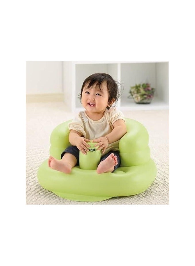 ريشيل كرسي استحمام قابل للنفخ للأطفال - أخضر | مقعد دعم ناعم 2 في 1 مع مضخة هواء مدمجة | خفيف الوزن، محمول، وسهل التنظيف - Image 2