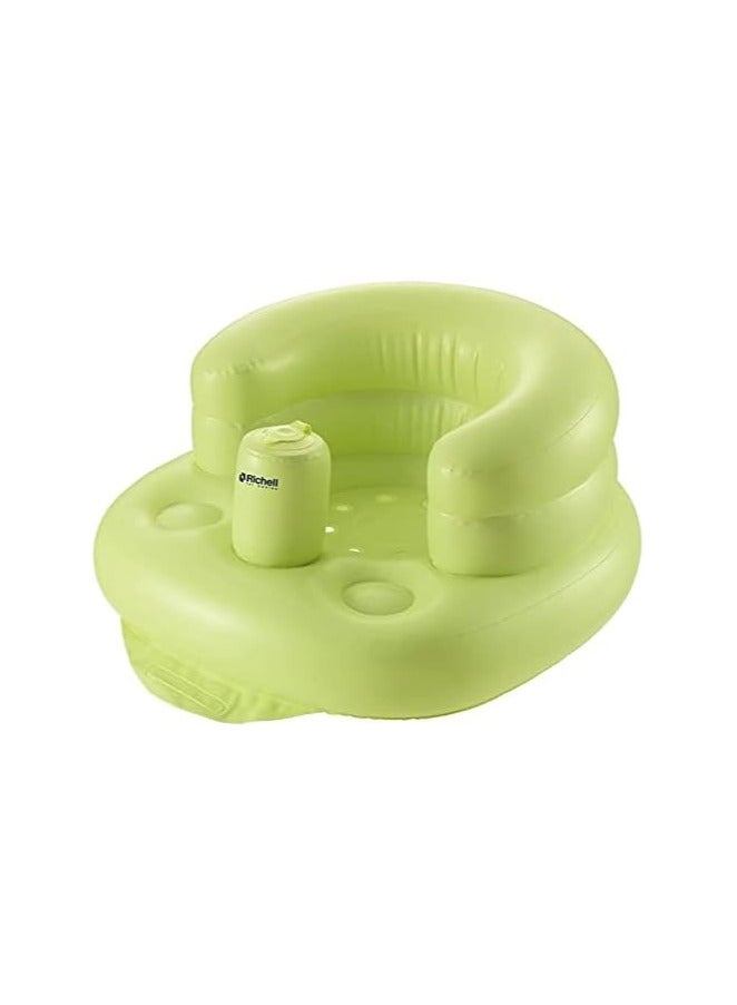 ريشيل كرسي استحمام قابل للنفخ للأطفال - أخضر | مقعد دعم ناعم 2 في 1 مع مضخة هواء مدمجة | خفيف الوزن، محمول، وسهل التنظيف - Image 1