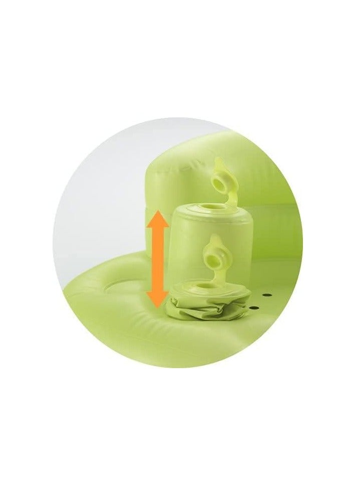 ريشيل كرسي استحمام قابل للنفخ للأطفال - أخضر | مقعد دعم ناعم 2 في 1 مع مضخة هواء مدمجة | خفيف الوزن، محمول، وسهل التنظيف - Image 3