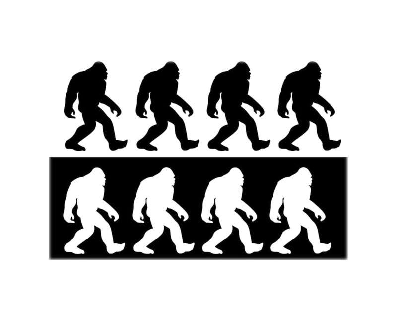 BizBugs 08 Pack Bigfoot Decal Small Stickers Sasquatch 4 White 4 Black Size 3 H x 2 W for Tumbler Cup Cars Trucks Vans Walls Laptop - Image 3