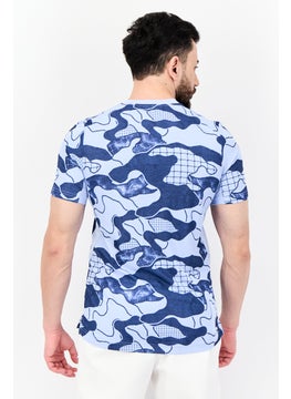Adidas Men Sportswear Fit Short Sleeves Tennis Jersey Shirt, Blue  - Image 3