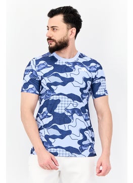 Adidas Men Sportswear Fit Short Sleeves Tennis Jersey Shirt, Blue  - Image 1