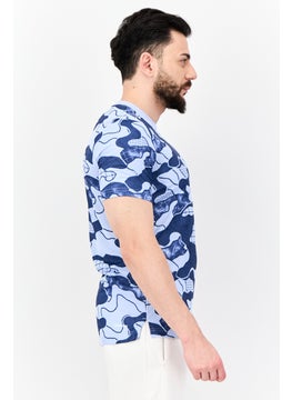 Adidas Men Sportswear Fit Short Sleeves Tennis Jersey Shirt, Blue  - Image 2