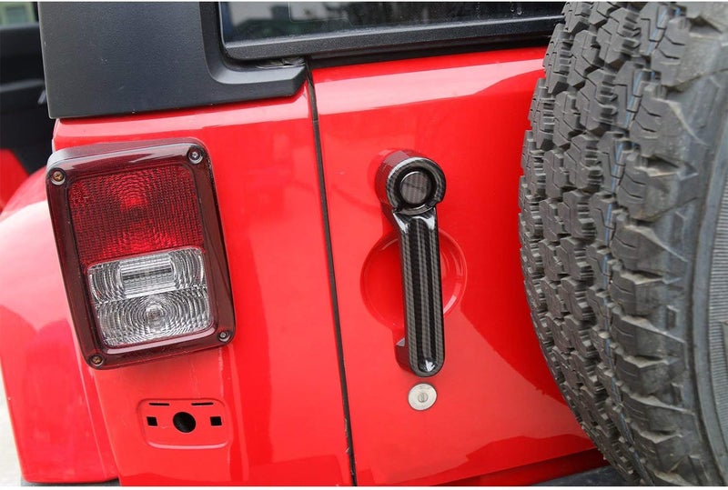 JeCar Door Handle & Tailgate Handle Cover ABS Trim Kit for Jeep Wrangler JK JKU, Liberty, and Dodge Nitro - Carbon Fiber Texture - Image 4
