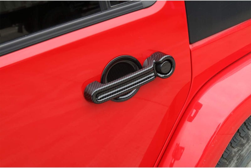 JeCar Door Handle & Tailgate Handle Cover ABS Trim Kit for Jeep Wrangler JK JKU, Liberty, and Dodge Nitro - Carbon Fiber Texture - Image 3