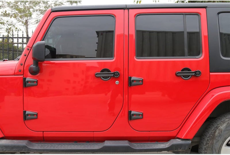 JeCar Door Handle & Tailgate Handle Cover ABS Trim Kit for Jeep Wrangler JK JKU, Liberty, and Dodge Nitro - Carbon Fiber Texture - Image 2