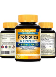 NewRhythm Probiotics 50 Billion Cfu 20 Strains, 60 Veggie Capsules  - Image 2