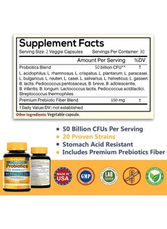 NewRhythm Probiotics 50 Billion Cfu 20 Strains, 60 Veggie Capsules  - Image 3