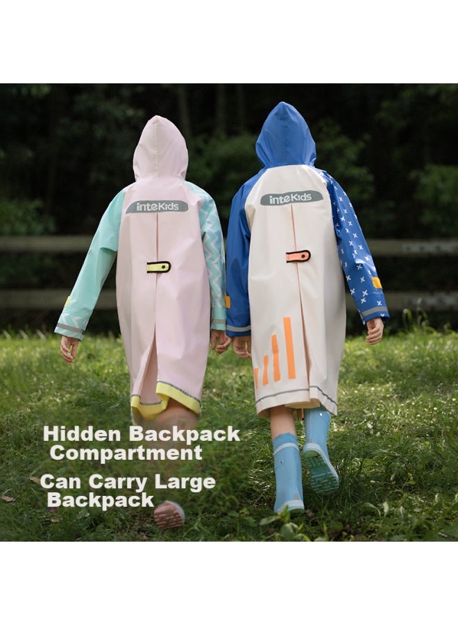 Tiantianzai Children's Raincoat For Girls And Boys, Elementary School Students' Specialized With Backpack Space, Kindergarten Full-body Rain Protection Separate Poncho - Image 2