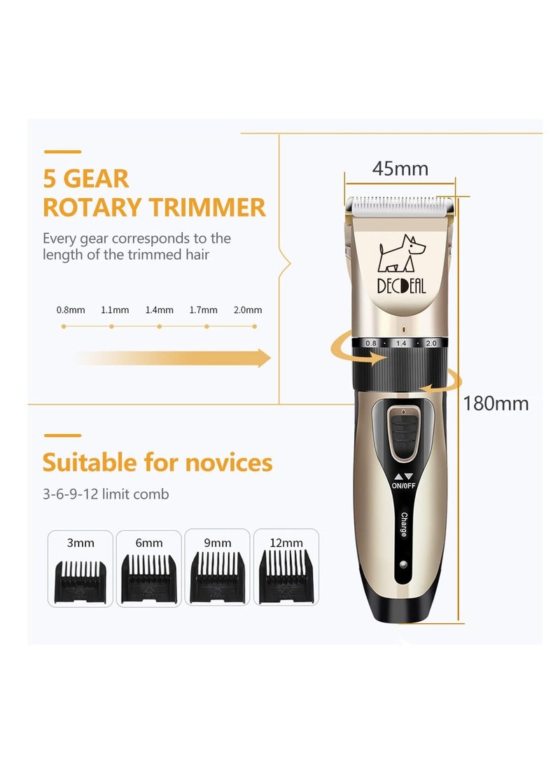 12-Piece Electric Power Clipper Pet Grooming Kit