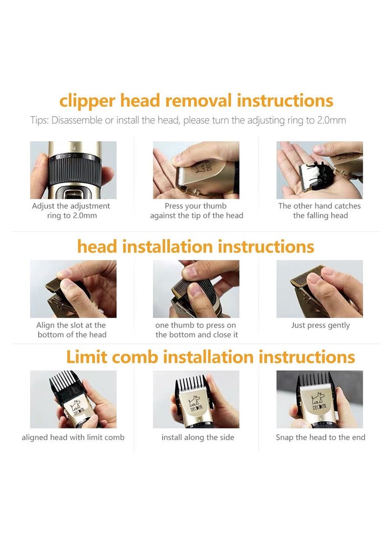 12-Piece Electric Power Clipper Pet Grooming Kit