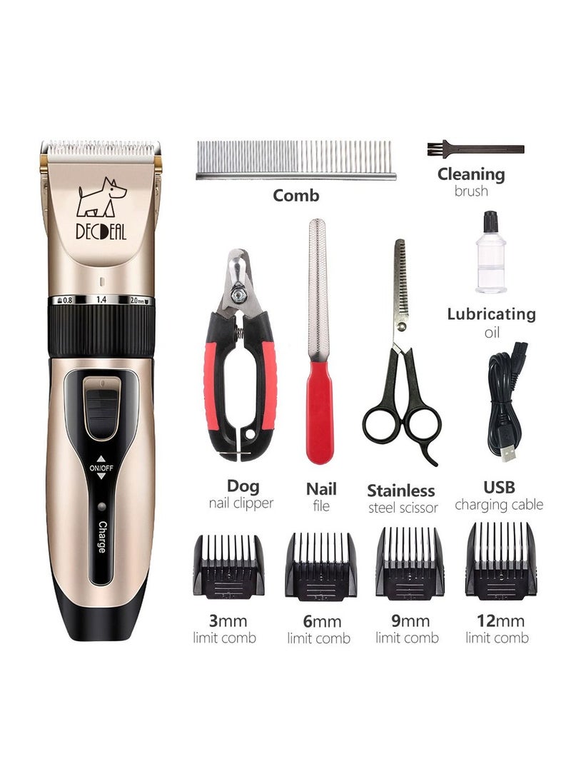 12-Piece Electric Power Clipper Pet Grooming Kit