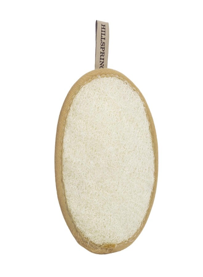HillSpring Natural Loofah Pad Exfoliating Body Scrubber,Double Sided Oval Luffa Sponges for Men and Women’s SPA, Eco-Friendly Bath Shower Exfoliator, 1 Pack 1pc (Brown - Image 1