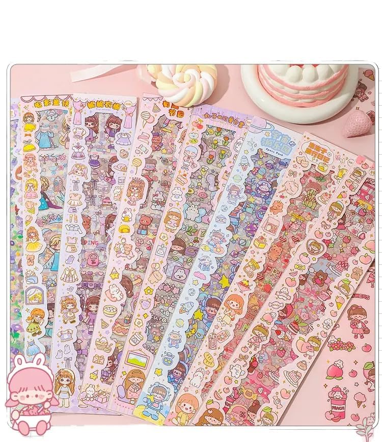 KHAMOSH TRADERS Plastic Cartoon Theme Self Adhesive Stickers for Paper Kids Stickers-20 Sheets Project Scrapbooking Crafts & Classroom (Color & Design May Vary) (20 Sheets (Random Color)) (2) 8 cm - Image 1