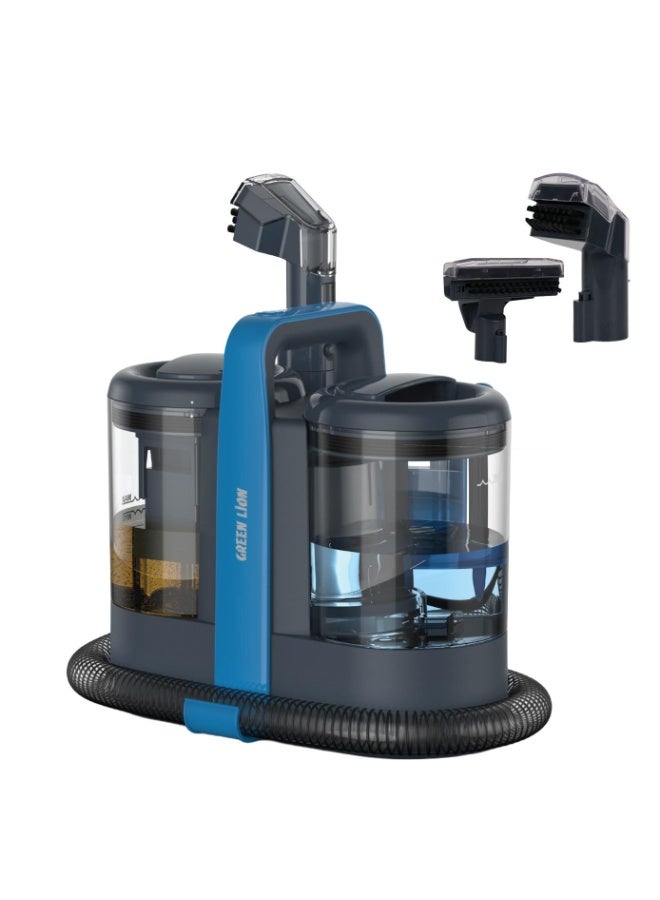 High-Power Carpet Cleaner Pro with Dual Water Tank Clean and Dirty, Wired Dry & Wet Cleaner, 1.2m Hose Length, Multi-purpose Spot Cleaner, Deep Stain Cleansing for Home/Office/Car / Seats / Sofa / Kitchen – Blue