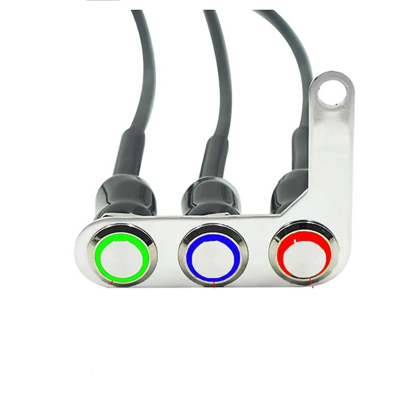 RAYANA Stainless Steel LED Motorcycle Light Switch ON-Off Adjustable Mount Waterproof Switches Button DC12V ATV Light Switch (E-3) - Image 1