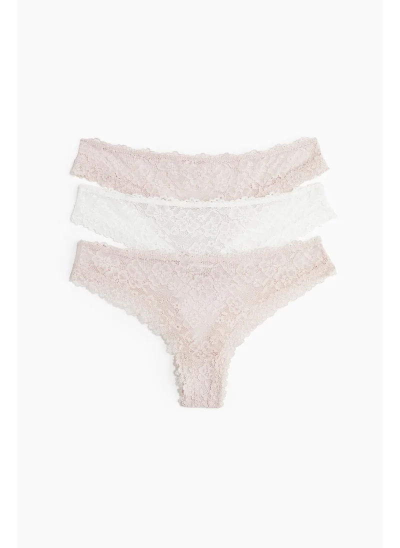 H&M 3-pack lace Brazilian briefs
