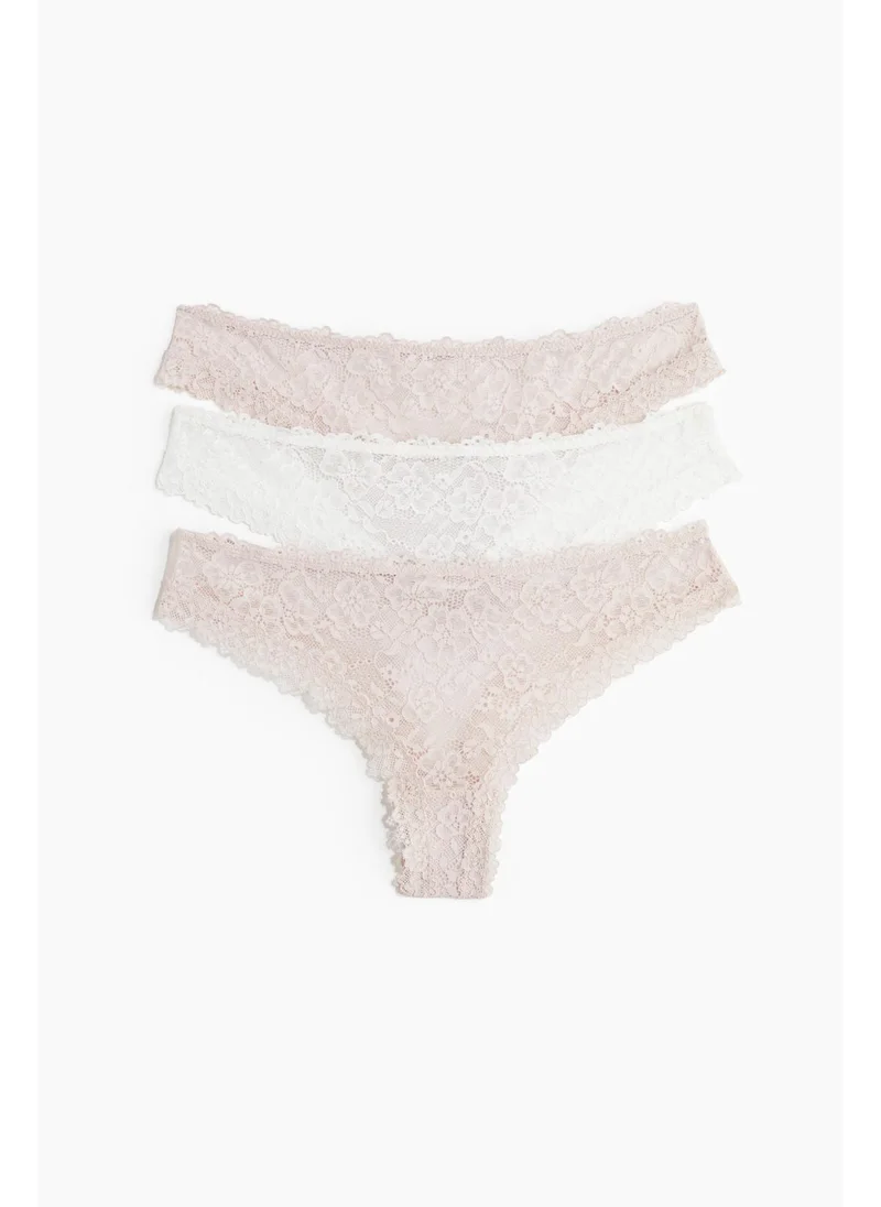 H&M 3-pack lace Brazilian briefs
